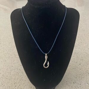 Silver Hook Pendant Necklace